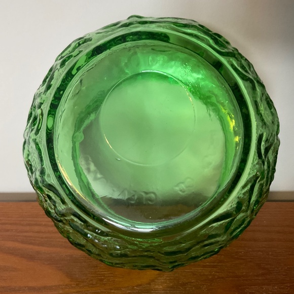 Vintage E.O. Brody Company Green Crinkle Glass Flower Vase or Bowl - Picture 10 of 16